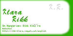 klara rikk business card